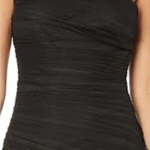 Elegant Black Ruched Dress